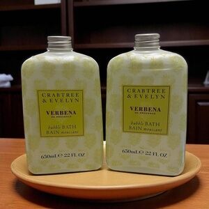 Crabtree & Evelyn Verbena Bubble Bath 2 Pack | 22 oz Each | Luxury Bath Set